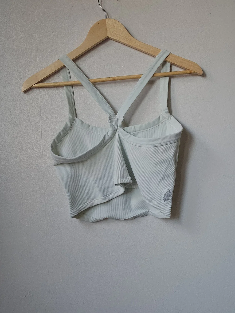 Free People Sage Ribbed Cropped Tank with Knotted Back - Picture 2 of 3